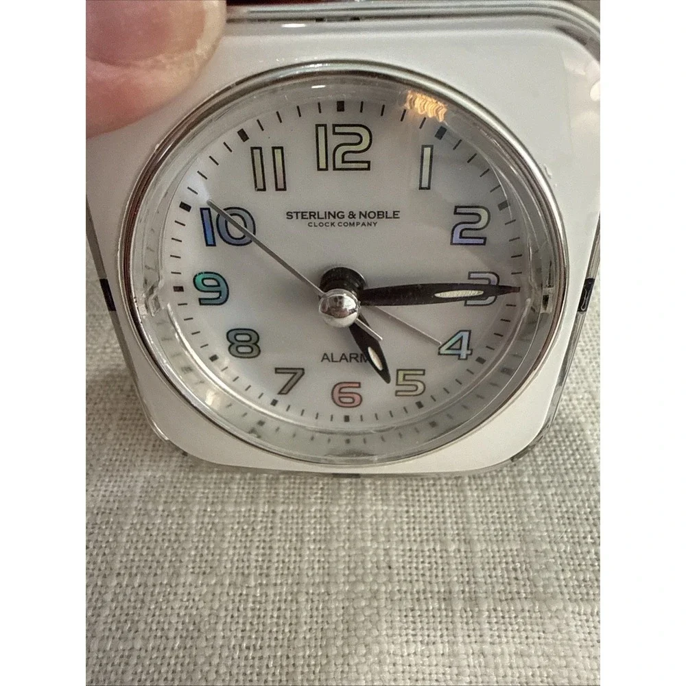 Sterling & Noble Clock‎ Co. Lighted Dial Luminous Hand Travel Alarm Clock Chrome
